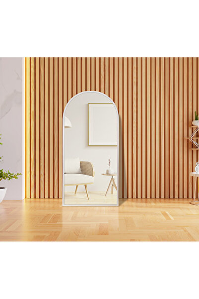 Woody Floor Mirror with Silver Wooden Frame