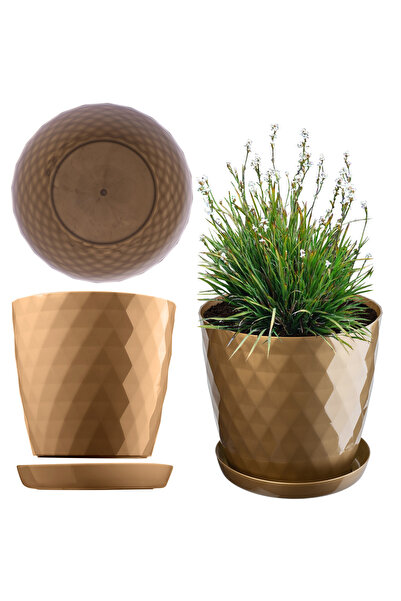 KADAX Ghiveci de flori din plastic cu suport, capac pentru ghiveci, 14 cm, au...