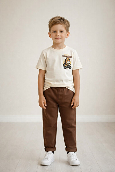 Zekalya Σετ για αγόρια Capybara 100% Βαμβάκι με τύπωμα T-Shirt και φούτερ – Μ...