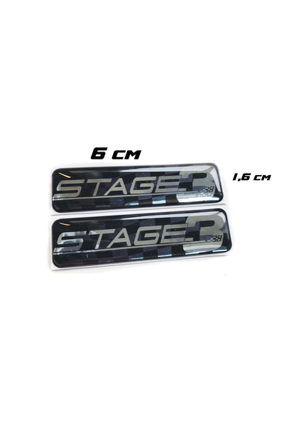 Redline Grafik Universal Stage 3 Motor Engine Tuning Gümüş 3D 2 Adet Sticker ...