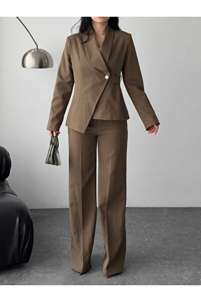 MYGİYİMİSTANBUL Blazer, jachetă, guler șal, cu un singur nasture și detaliu d...