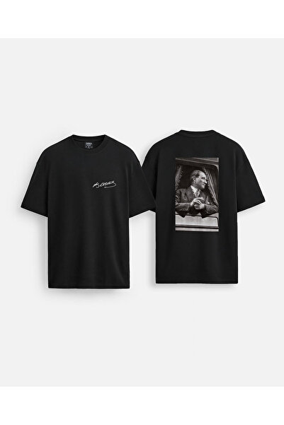 AYDESİGN تي شيرت موستاف كمال أتاتورك مطبوع برقبة دائرية للبالغين والأطفال بال...