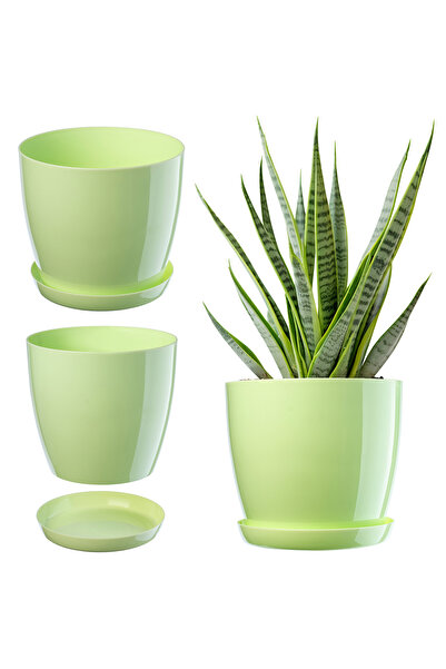 KADAX Ghiveci cu farfurie, capac din plastic, 12 cm, verde