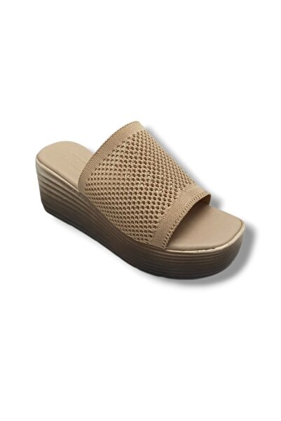 Efsun 3005-26 Tricotaje ergonomic talpă wedge Femei papuci