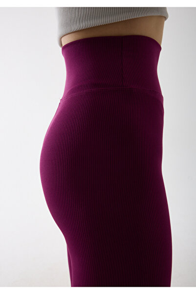 Clothes Fast Colanți de vară pentru femei talie înaltă material reiat tricot ...