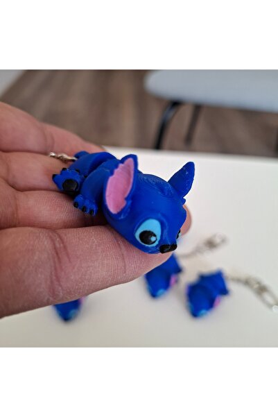 Moshu Design Sevimli Stitch Mavi Uzay Karakteri Hareketli Eklemli Anahtarlık ...