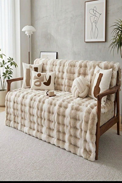 eco concept Soul Serisi Yumuşak Tavşan Tüylü Koltuk Örtüsü Çok Amaçlı Koltuk ...