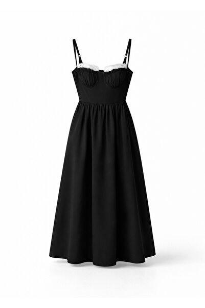 nowglamup Dantel Detaylı Askılı Elbise