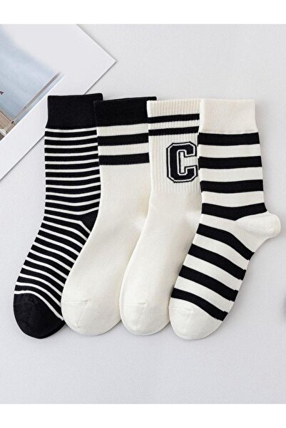 Lin Collection 4-Piece Economical Pack Unisex Tennis Socks Set