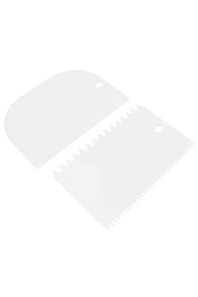 iBiLi Set de 2 răzuitoare pentru patiserie, plastic, 14x10 cm, albe