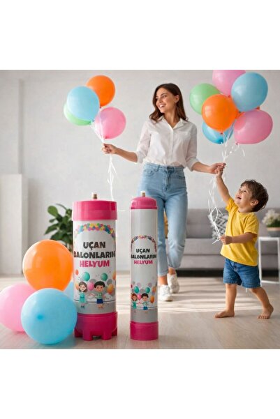 Kahramanlar Dünyası Helyum Gazı Tüpü 2.2 Litre – Uçan Balon Gazı + 20 Adet Ka...