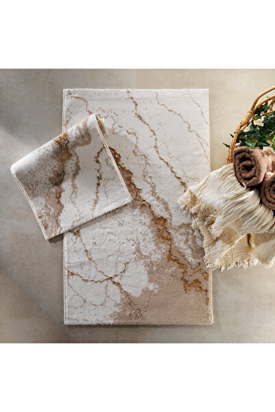 Schafer Home Retro 2 Li Pamuk Floş Banyo Paspası-Gold