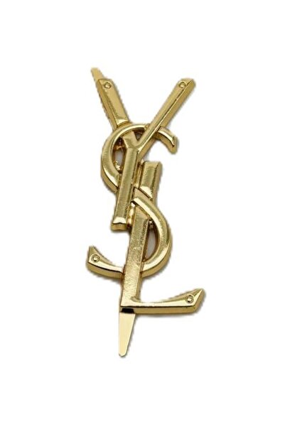 angel çanta aksesuar 7x3 см златна метална плоча YSL за декорация