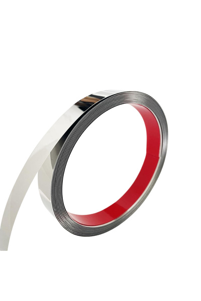 MaffStuff Bandă decorativă autoadezivă din oțel inoxidabil, Silver, 2x500 cm