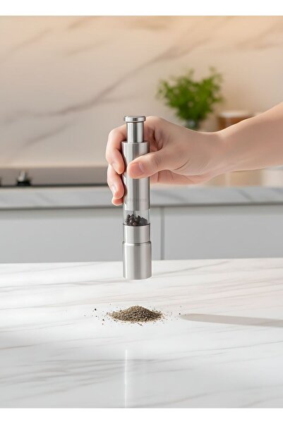 Jet's Home One-Handed Stainless Steel Spice Grinder – Compact Manual Grinder