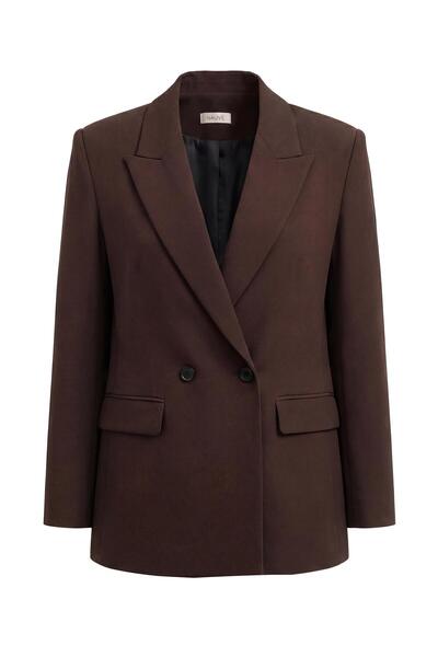 Nauve Prive Kruvaze Oversize Vatkalı Blazer Ceket