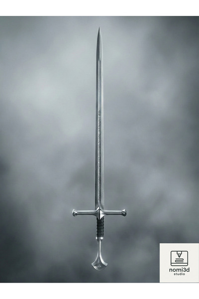 Nomi 3D Studio Yüzüklerin Efendisi Narsil Kılıcı Parçalanmamış Tam Boy Dekora...