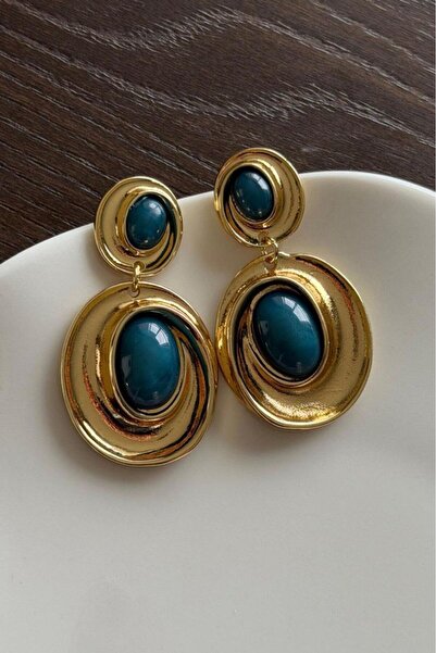 Nevin Kaya Moda Blue Jewelled Earrings