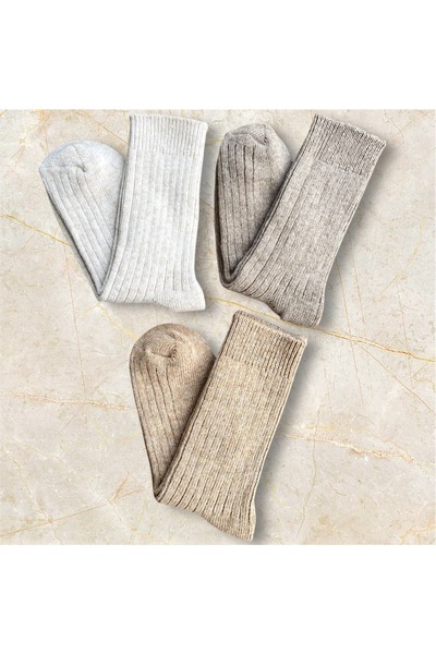 Lin Collection 3 Pairs of Alpaca Wool Unisex Winter Thick Socks