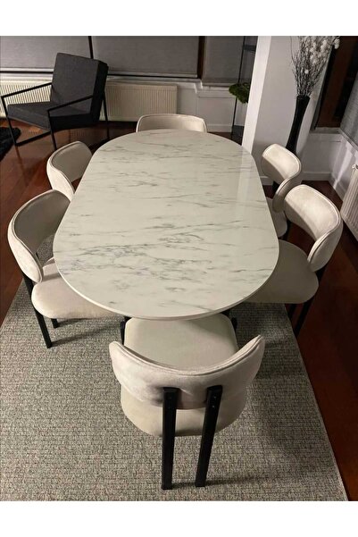 Has Grup Masa Sandalye Bohem Dibo Masa Takımı Ahşap Masa Takımı 6 Kişilik Mas...