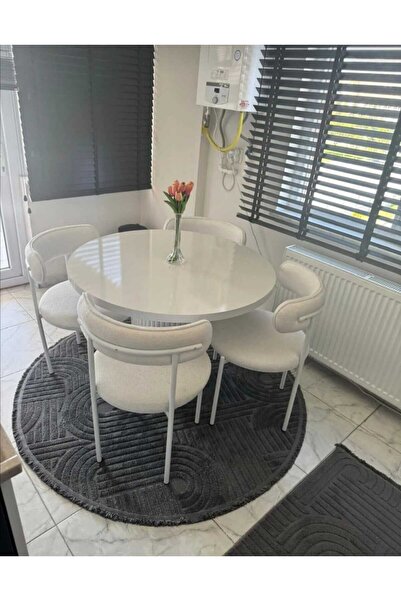 Has Grup Masa Sandalye Yuvarlak Ahşap Teddy Bohem Masa Takımı Bohem 4 Kişilik...