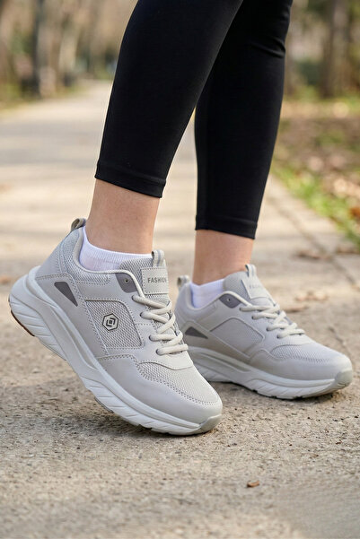 Ekonomik Ayakkabı Women's Sports Shoes Lace-Up Mesh Lightweight Thick Sole Da...