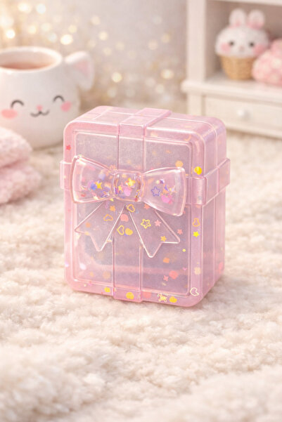 PELIUS Mini Jewelry Box, Pink Glittery , Ring and Earring Organizer, Y2K Tabl...
