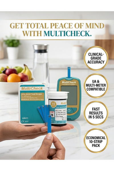 sav health شرائط فحص متعددة لحمض اليوريك (10 شرائط)