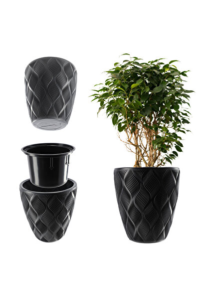 KADAX Ghiveci cu insert, capac pentru ghiveci, 42 cm, înălțime din plastic, a...