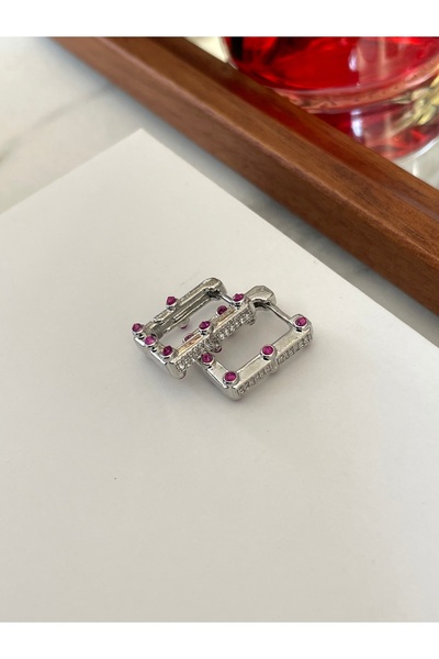 Manolia Jewels Serenay Dikdörtgen Taşlı Küpe