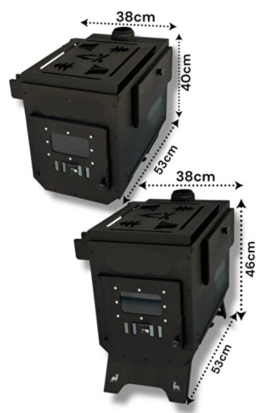 Dione Store Kuzineli Kamp ve Çadır Sobası Katlanır Ayaklı Kamp Sobası