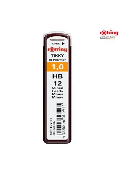 Rotring Set 12 mine creion 1.0mm HB cu Rezistenta Extra la Rupere