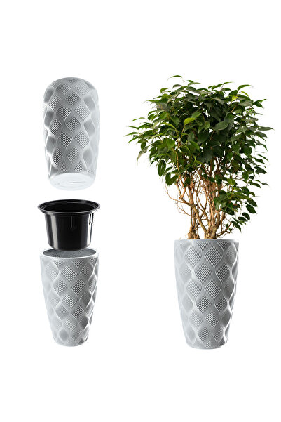 KADAX Ghiveci cu insert, capac pentru ghiveci, 58 cm, înălțime din plastic, gri