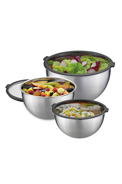 GEFU Mondı 3 Parçalı Saklama Kabı Seti - Kapak Dahil Paslanmaz Çelik 1 L - 2,...