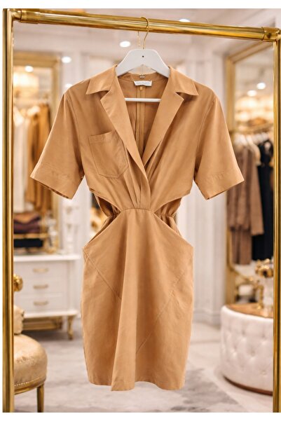 Lavin's ✨ Camel Grace Cut-Out Elbise