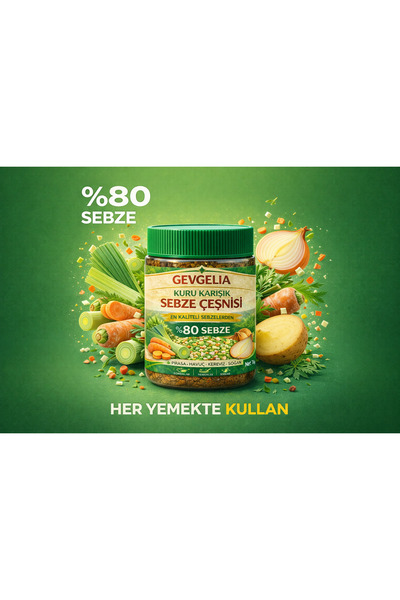 GEVGELIA %80 SEBZELİ BALKAN SEBZE ÇEŞNİSİ 70 GRAM CAM KAVANOZDA