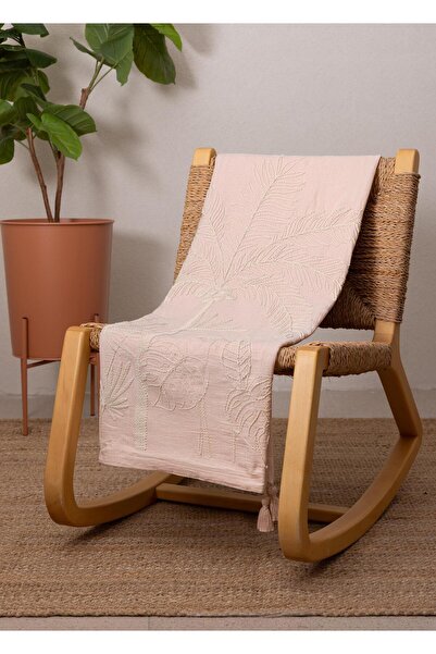 The Mia شال أريكة بشرّابات باودر 170x130