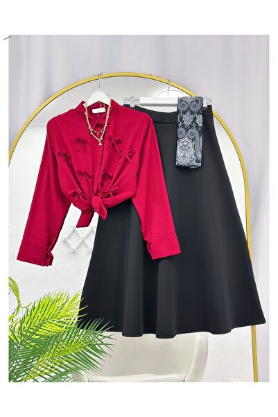 YEDİLALE KRAĆA KOŠULJA SA DETALJOM MAŠNE PUFF S Skuba K Zvonast kroj SUKNJA D...