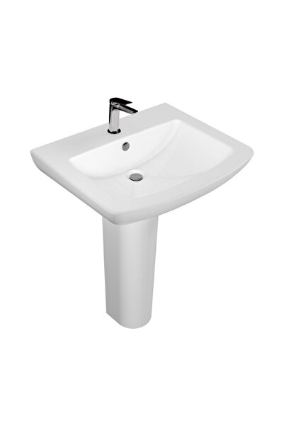 Turavit Plaza Batarya Delikli Beyaz Lavabo 60x48 Cm PLZ1701