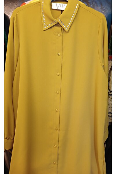 VİPP BÜYÜK BEDEN Tesettür Long Green Shirt