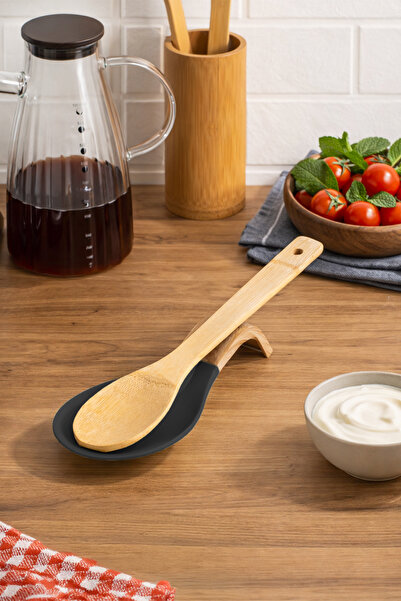 Porsima PBT-718-1 Bambus Sa ručkom Silikonska podloga za držač kašike i lopat...