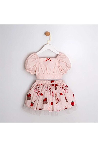 Cumino Girl's Bow Detail Blouse and Skirt Set