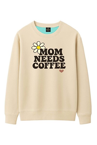 Espina Premium Regular Mom Needs Coffee Printed Sweatshirt