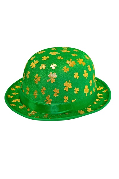 Widmann Velvet St. Patrick's Day Shamrock Bowler Hat