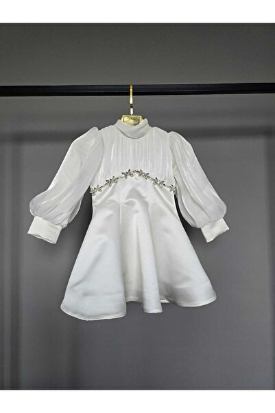 SCSTİL Long Sleeve Girls' Gilet Dress with Accessories