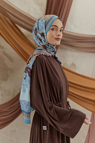 Qef كوبرا بريف منقوش شال بلوسوم فيروزي
