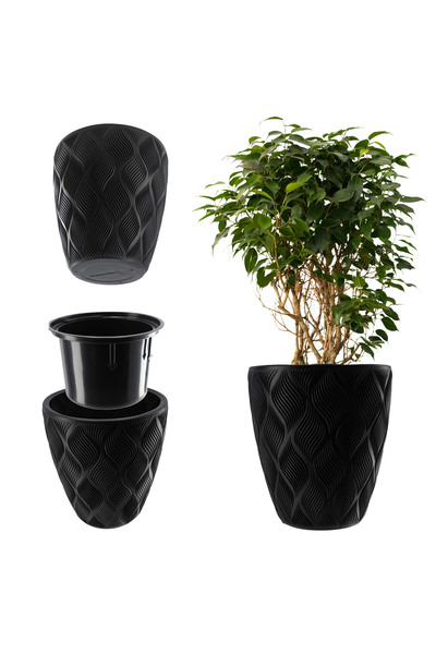 KADAX Ghiveci cu insert, capac pentru ghiveci, 32 cm, înălțime din plastic, n...