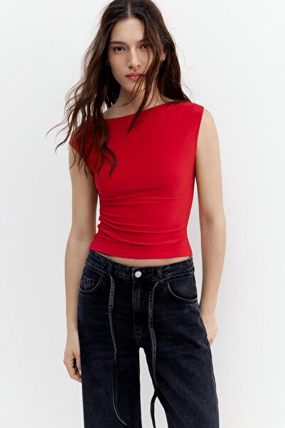 Pull & Bear Asimetrik büzgülü top