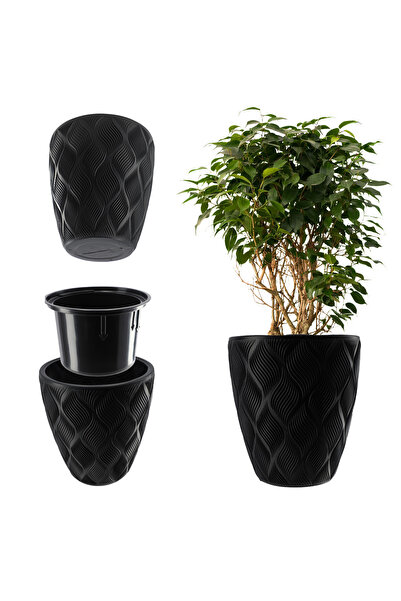 KADAX Ghiveci cu insert, capac pentru ghiveci, 42 cm, înălțime din plastic, n...