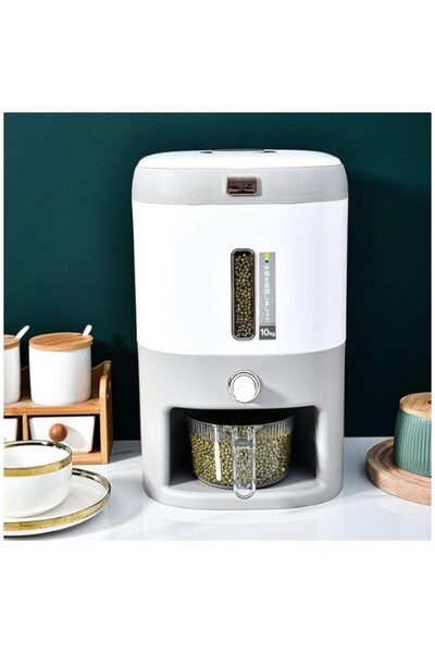WDA Rice Dispenser Storage Container with Measuring Cup, Upgraded Built-in Fr...